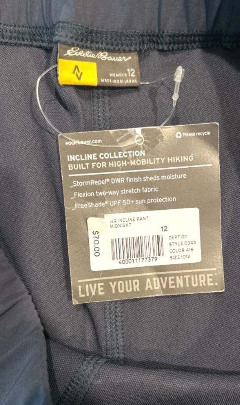Eddie Bauer Women's Pull-On Incline Hiking Pants Size 12 - Picture 4 of 4